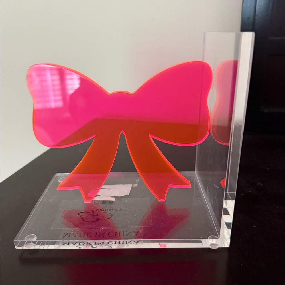 New Bow Bookend acrylic bow coquette decor